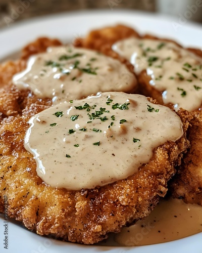 Amateur photo from pinterest , so so yummy , delicious ,home made, taken with Samsung Galaxy S24 Ultra. RECIPE NAME :Pan Fried Chicken with Cream Gravy photo