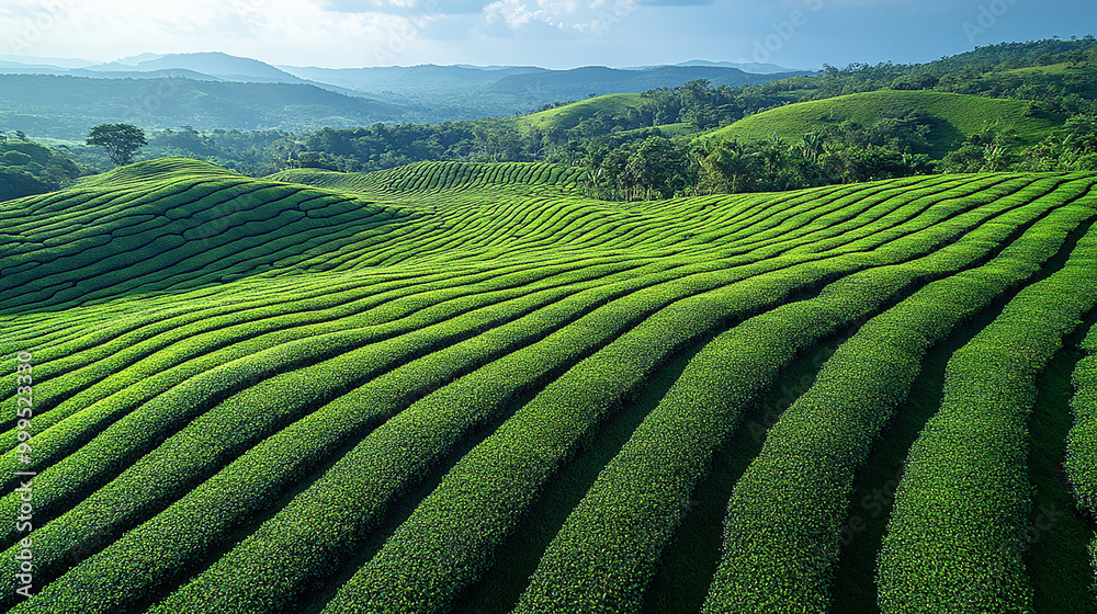 Fototapeta premium green tea plantation 