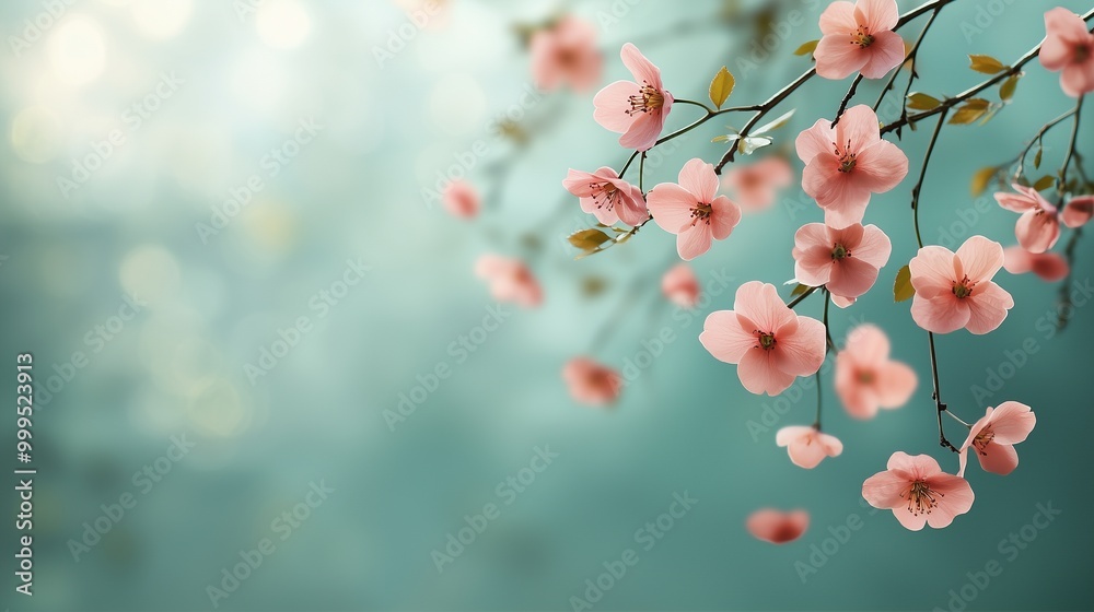 Delicate pink flowers gracefully bloom against a soft, blurred background, creating a serene and tranquil atmosphere. Delicate pink flowers gracefully bloom against a soft, blurred background, creating a serene and tranquil atmosphere.