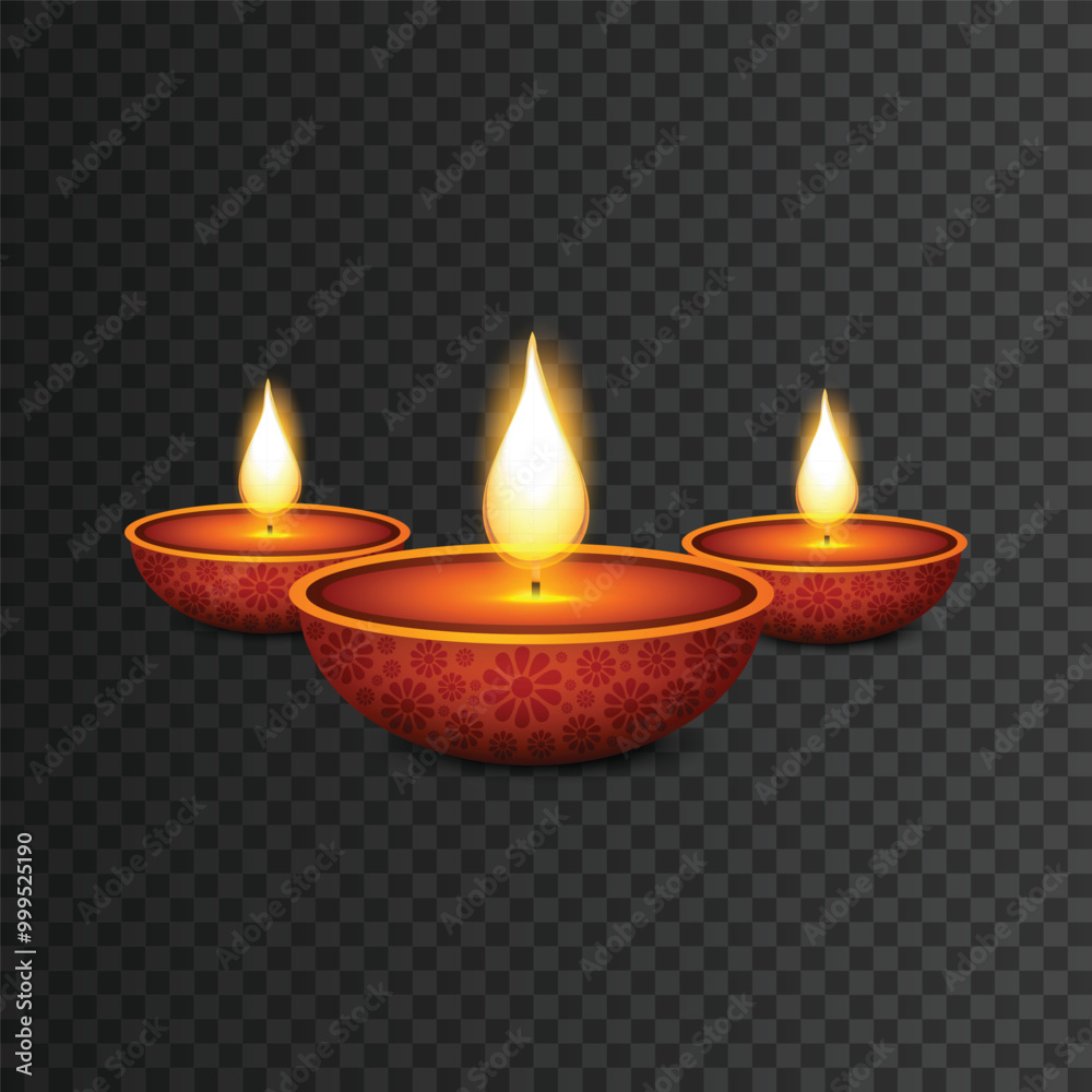 Diwali Diya Vector Art on Transparent BG Diwali Diya Vector Art on Transparent BG