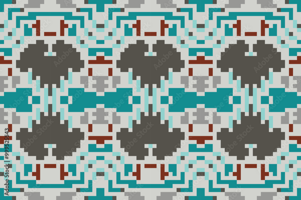 Pixel Geometric Ethnic Pattern Designfolk Embroidery, Aztec Geometric Ornament Print. Design for Carpet, Wallpaper, Clothing, Wrapping, Fabric Pixel Geometric Ethnic Pattern Designfolk Embroidery, Aztec Geometric Ornament Print. Design for Carpet, Wallpaper, Clothing, Wrapping, Fabric