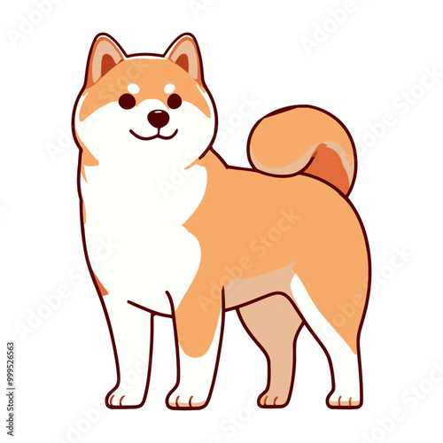 Shiba vector and illustration.