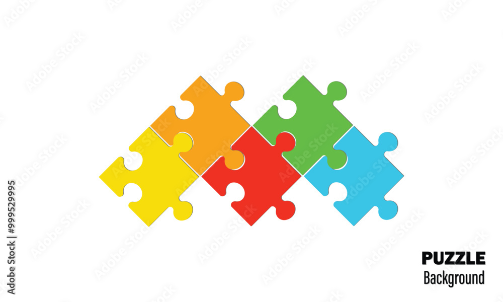 Five pieces puzzle infographic. Puzzle pieces vector set. Puzzle jigsaw on white background. Set of puzzle pieces. Vector illustration Five pieces puzzle infographic. Puzzle pieces vector set. Puzzle jigsaw on white background. Set of puzzle pieces. Vector illustration