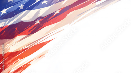 Patriotic USA backdrop with stripes and stars. Copy space for text.