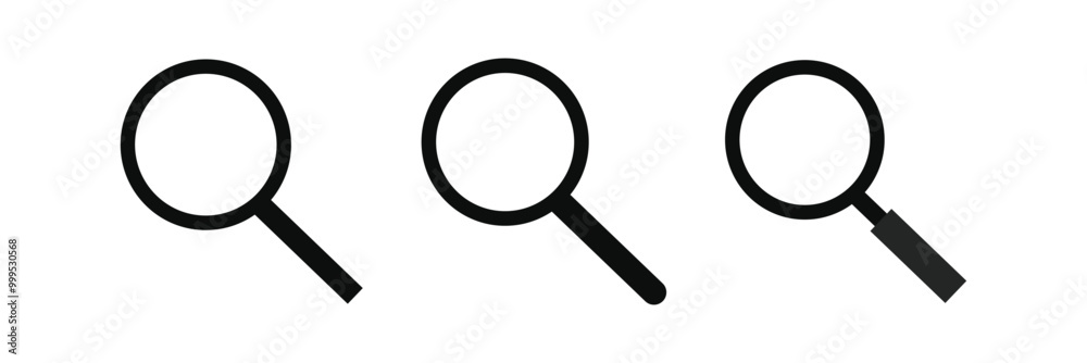 Search icon. Magnifying glass icon set. Search icon. Magnifying glass icon set.
