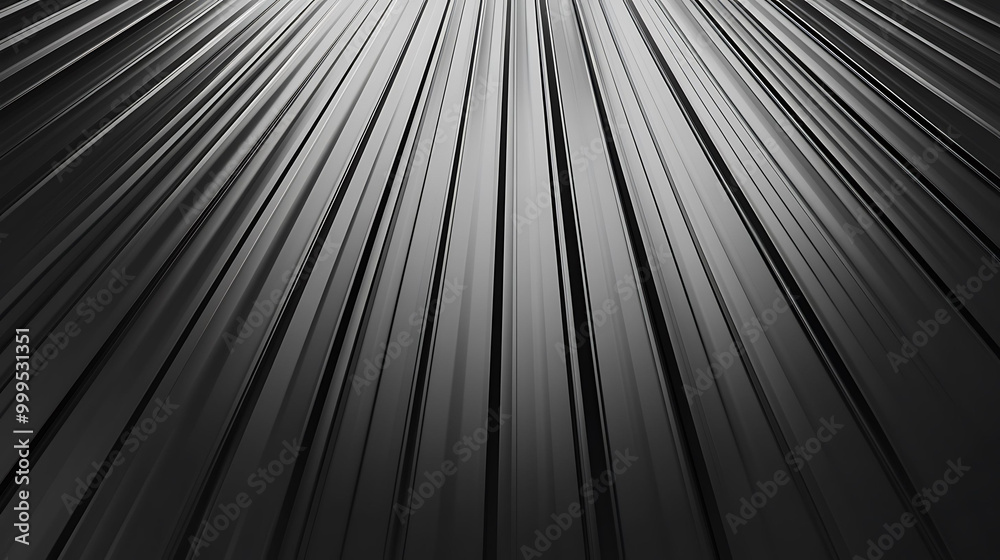 Abstract black and white lines converging in the center creating a perspective illusion.