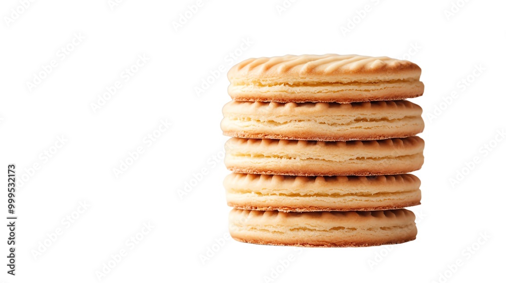 Stack of delicious biscuits on a white isolated background. Stack of delicious biscuits on a white isolated background.