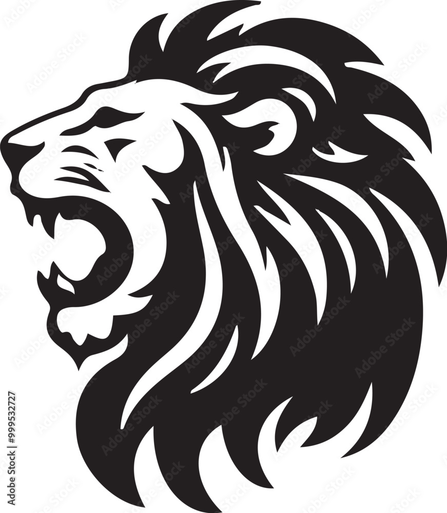 Fototapeta premium Lion head icon silhouette vector illustration 