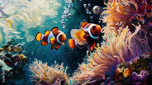 Clownfish in a Colorful Coral Reef