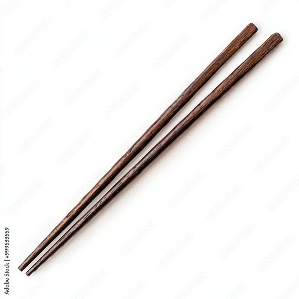 Wooden chopsticks isolated top view isolated on white background Wooden chopsticks isolated top view isolated on white background