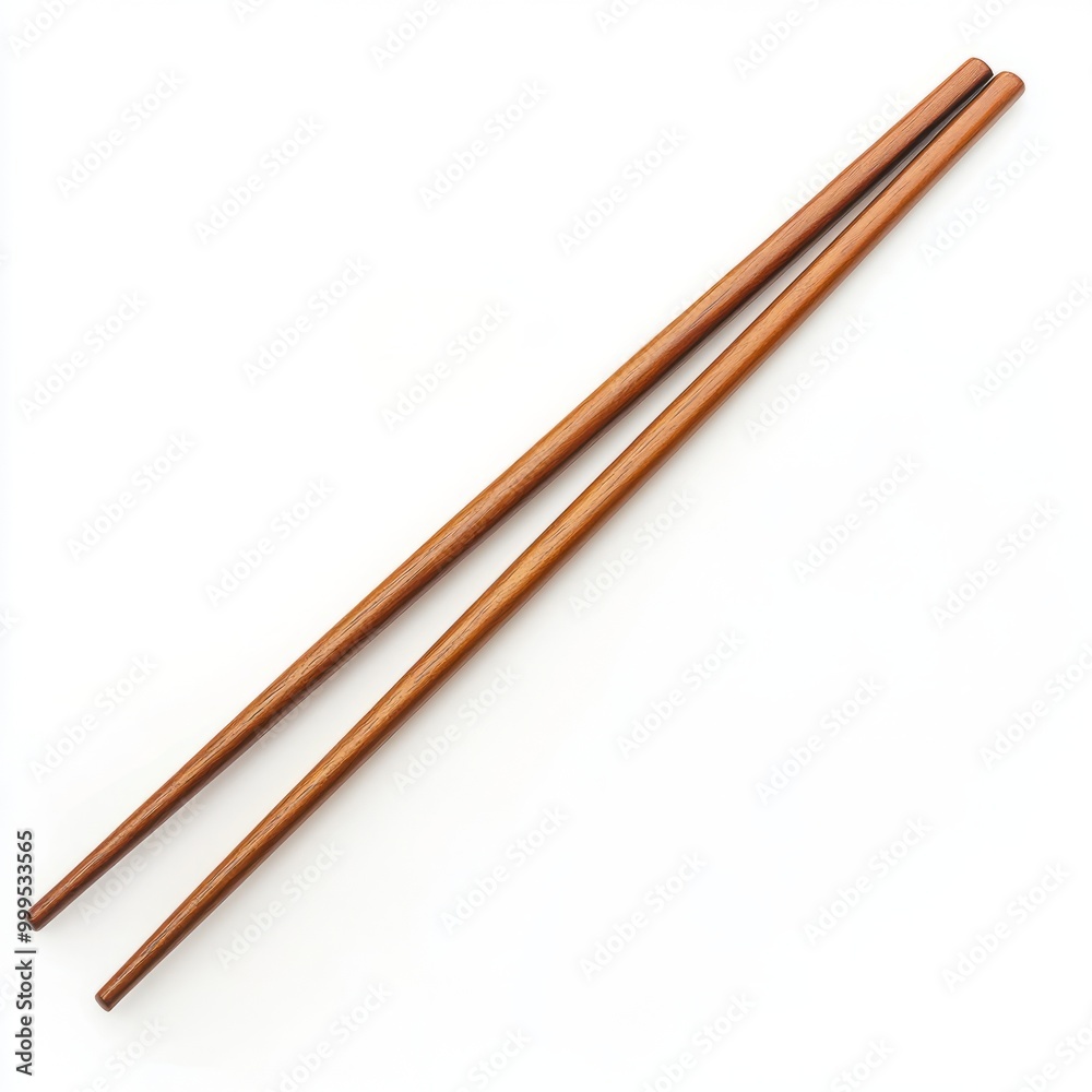 Wooden chopsticks isolated top view isolated on white background Wooden chopsticks isolated top view isolated on white background