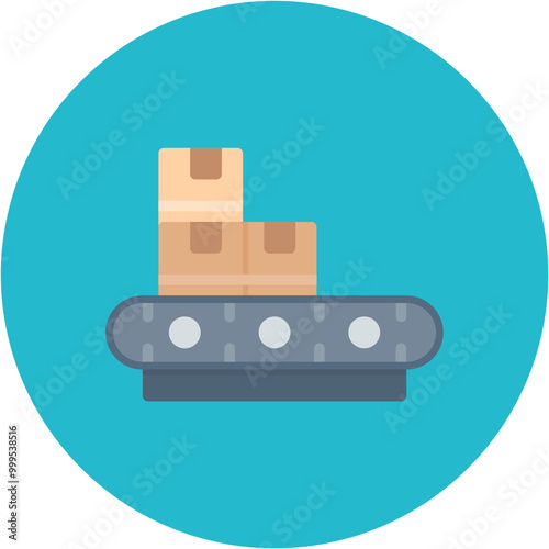 Conveyor icon vector image. Can be used for Supply Chain.