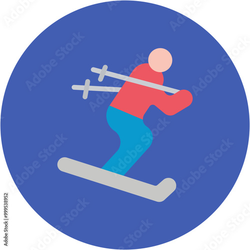 Ski Run icon vector image. Can be used for Ski Resort.