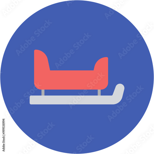 Sled icon vector image. Can be used for Ski Resort.