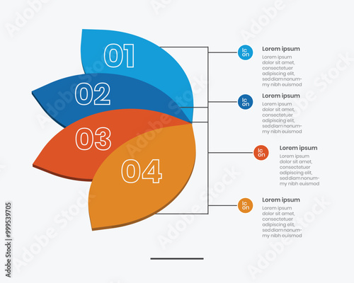 Leaves 3D infographic design, modern infographic design, Eco-Business presentation concept progress, nature elements leaves.