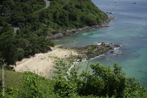 view of the beach, yanui, phiket, view from promp tep photo