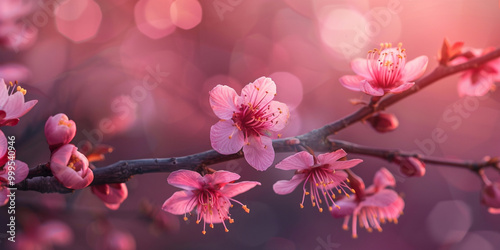  pink blossom Mother nature scene with blossoming trees