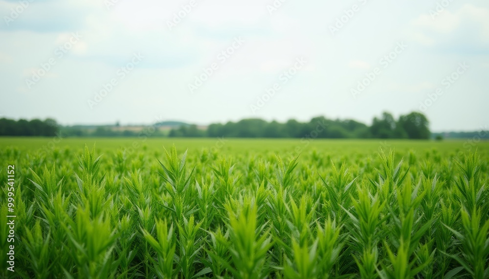 Vibrant green field under a clear sky Vibrant green field under a clear sky