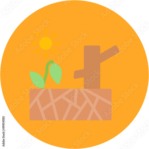 Drought icon vector image. Can be used for Global Warming.
