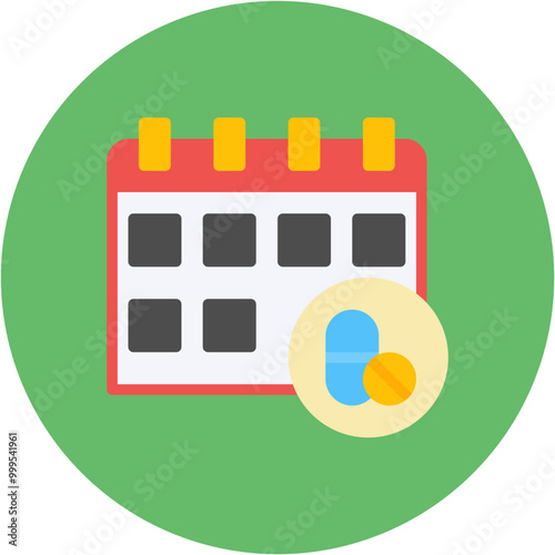 Medicine Schedule icon vector image. Can be used for Nursing.