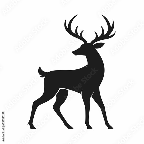 Deer silhouette logo design silhouette vector illustration on white background