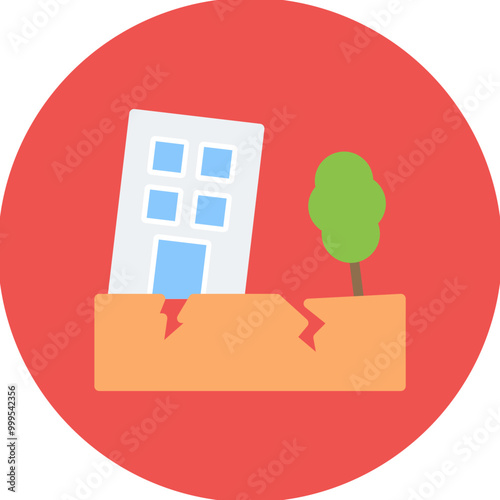Earthquake icon vector image. Can be used for Public Services.