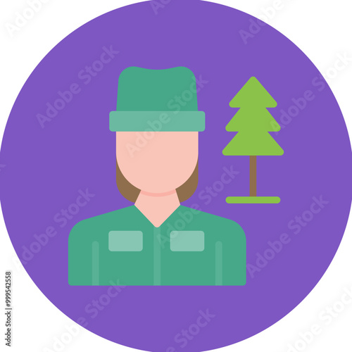 Park Ranger Female icon vector image. Can be used for Public Services.