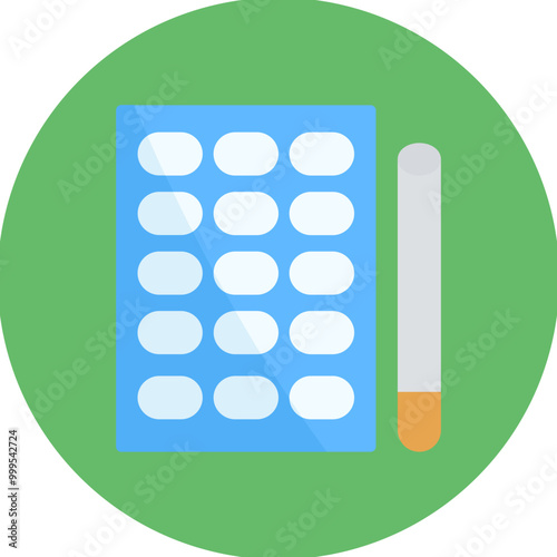 Nicotine Gum icon vector image. Can be used for Addiction.