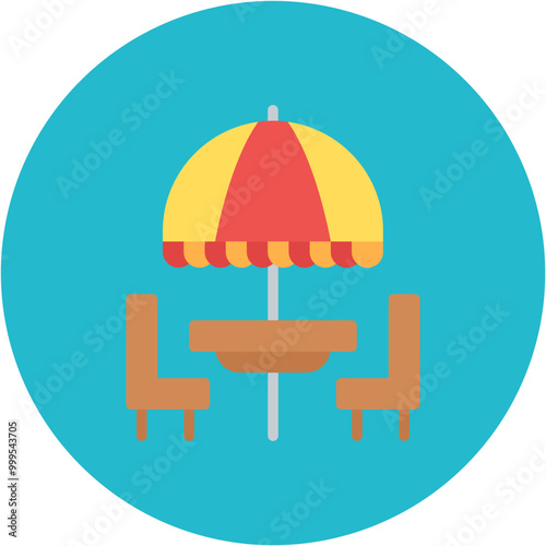 Outdoor Terrace icon vector image. Can be used for Coworking Space.