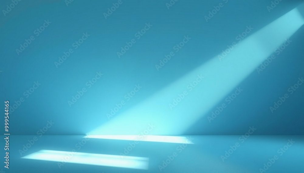 Blue wall with light ray shining on the floor. Blue wall with light ray shining on the floor.