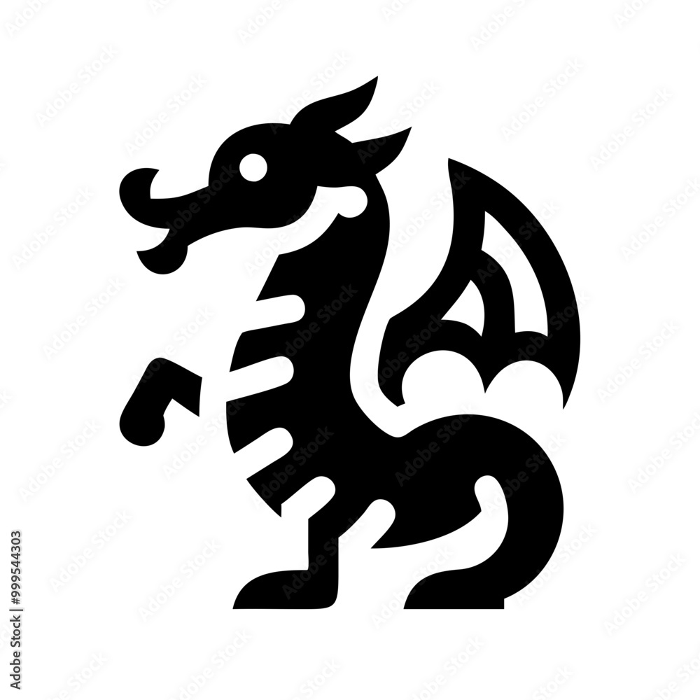Dragon icon, solid design, mythical creature symbol, fantasy style, copy space
Dragon icon, solid design, mythical creature symbol, fantasy style, copy space