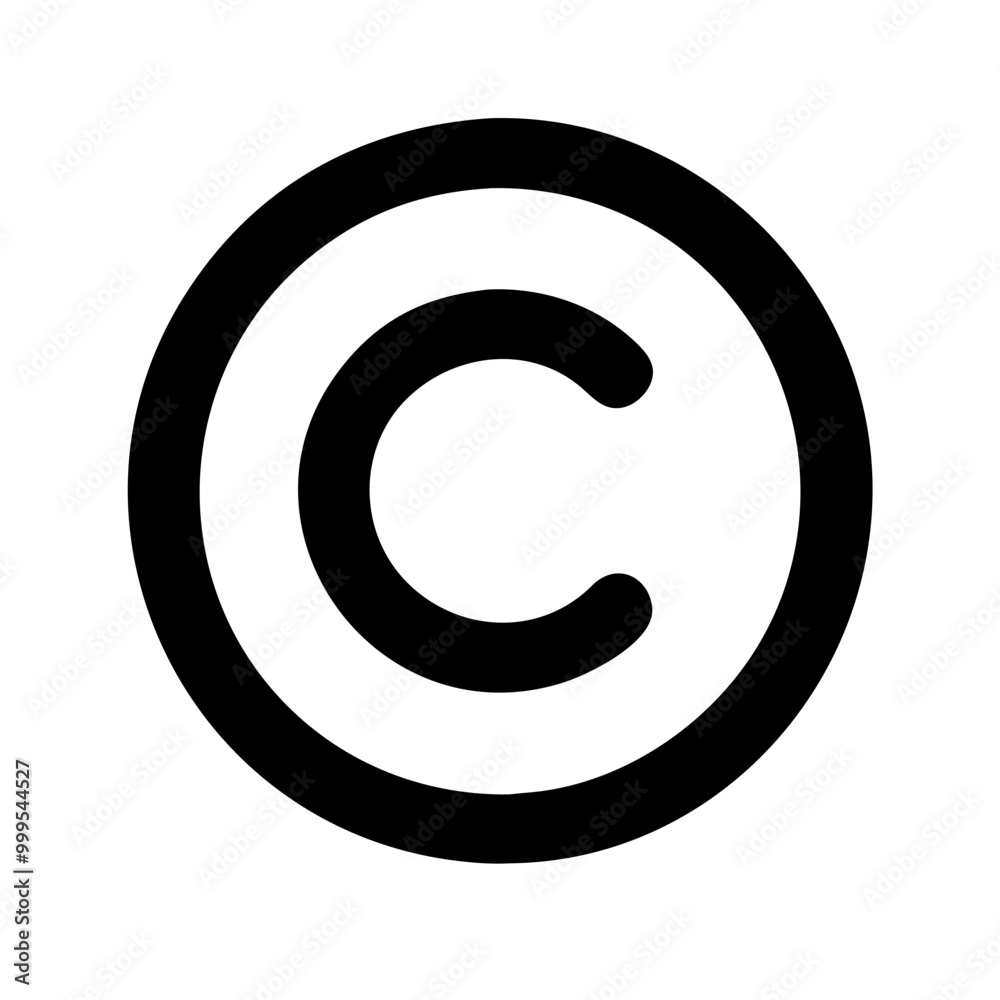 Copyright icon in bold design on white background for intellectual property and legal concepts
Copyright icon in bold design on white background for intellectual property and legal concepts