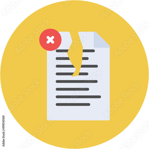 Delete File icon vector image. Can be used for Documents And Files.