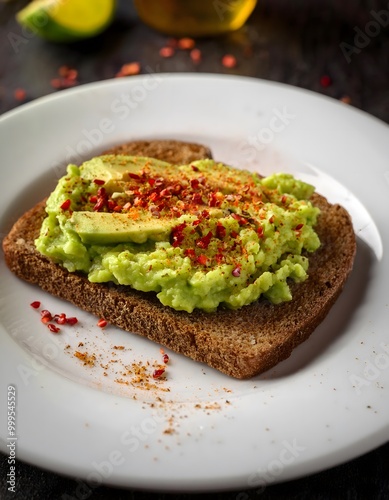 Smashed Avocado on Rye Bread