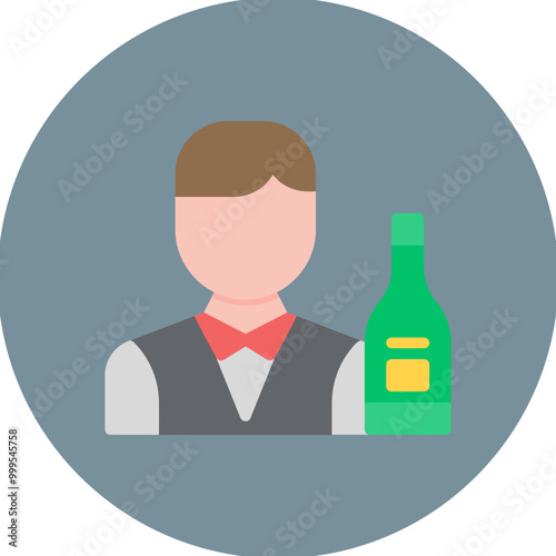 Barkeeper icon vector image. Can be used for Bar.