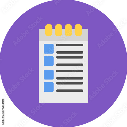 Notepad icon vector image. Can be used for Bar.