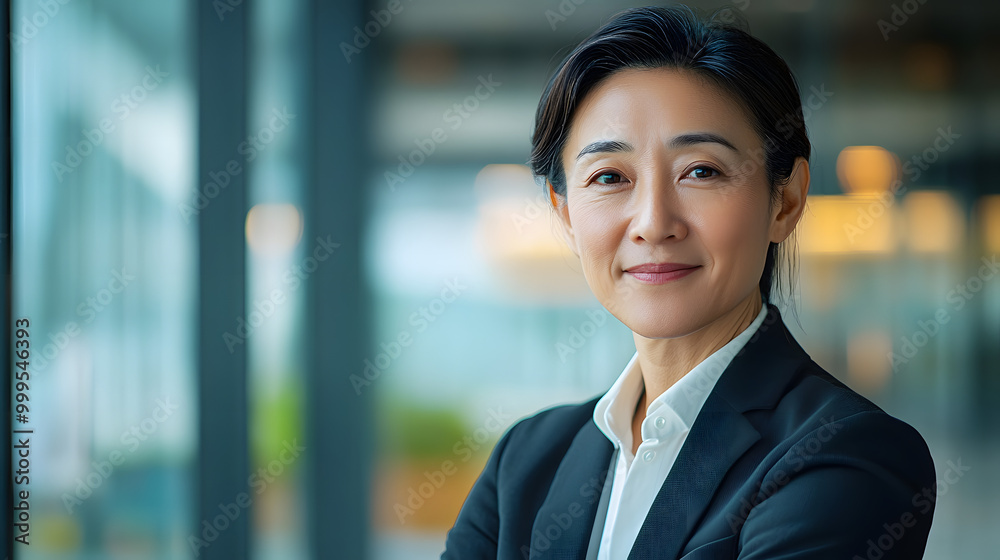 Mature asian business manager portrait with copy space Mature asian business manager portrait with copy space