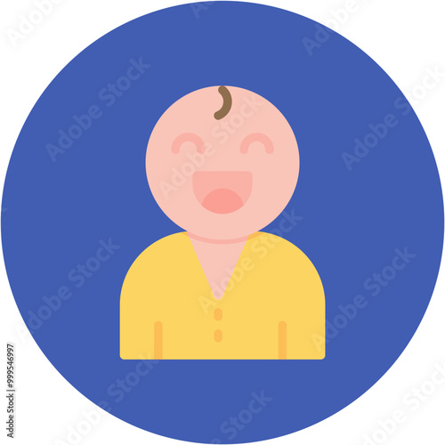 Laughing baby Line Icon