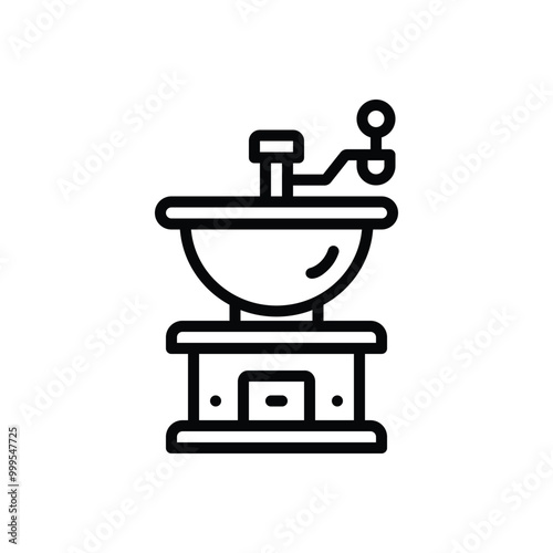 Black line icon for coffee grinder