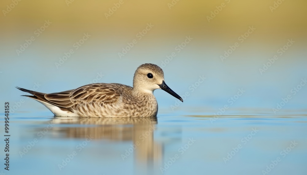 Peaceful moment in nature A bird finds tranquility on the waters surface Peaceful moment in nature A bird finds tranquility on the waters surface