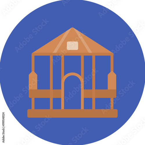 Gazebo icon vector image. Can be used for Water Park.
