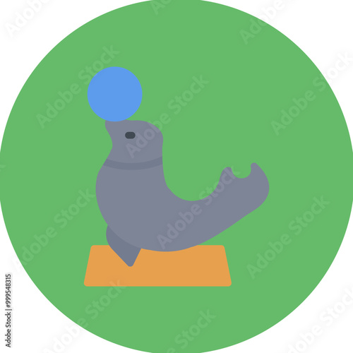 Seal Circus icon vector image. Can be used for Water Park.