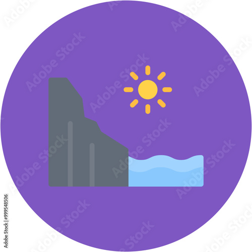 Cliff icon vector image. Can be used for Geography.