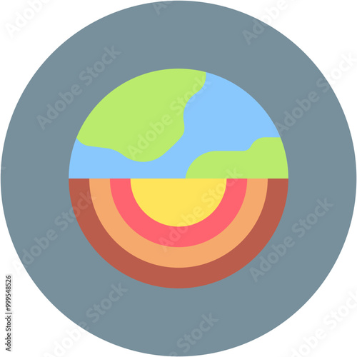 Earth Layers icon vector image. Can be used for Geography.