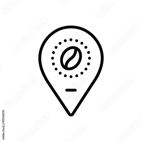 Black line icon for location