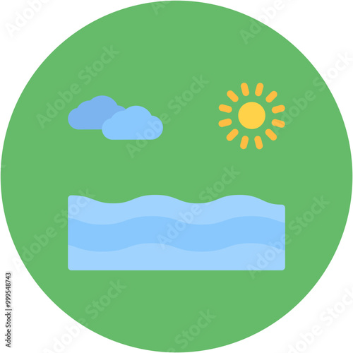 Pacific Ocean icon vector image. Can be used for Geography.