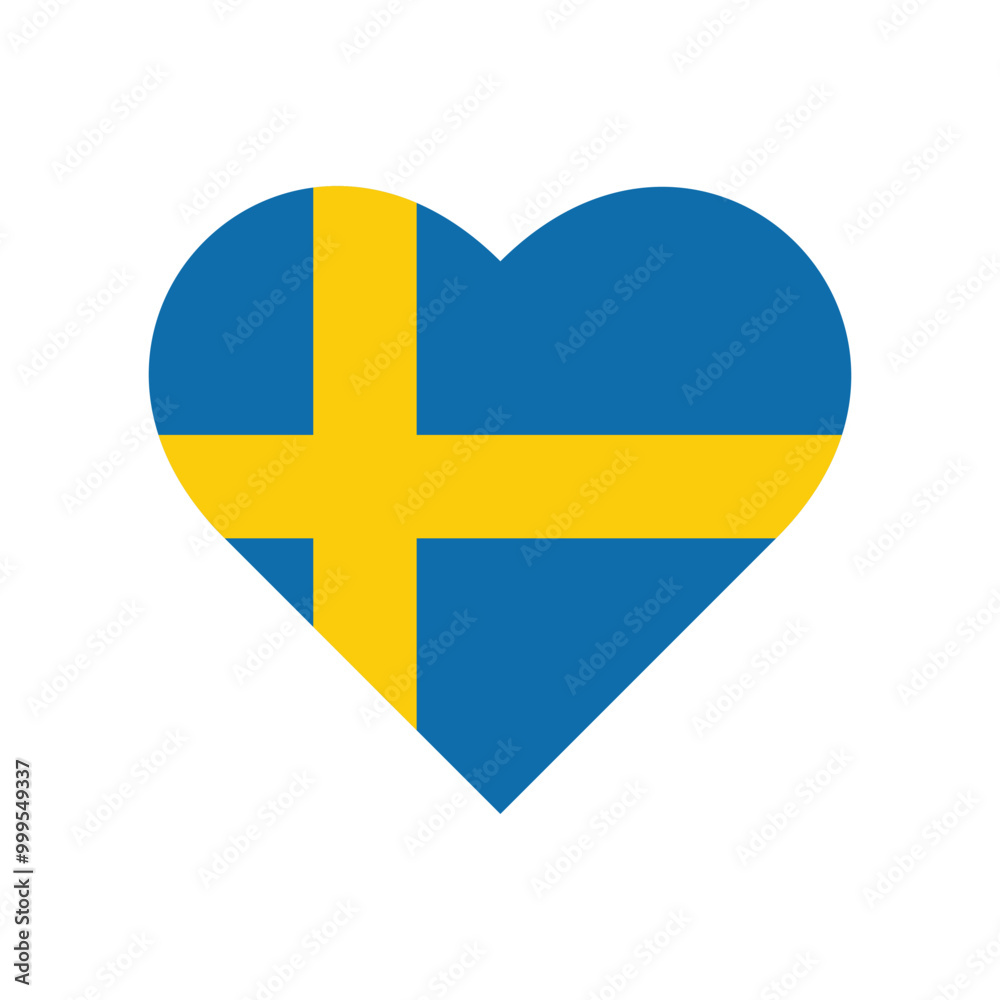 Love flag icon of Sweden isolated on white. Vector illustration. Love flag icon of Sweden isolated on white. Vector illustration.