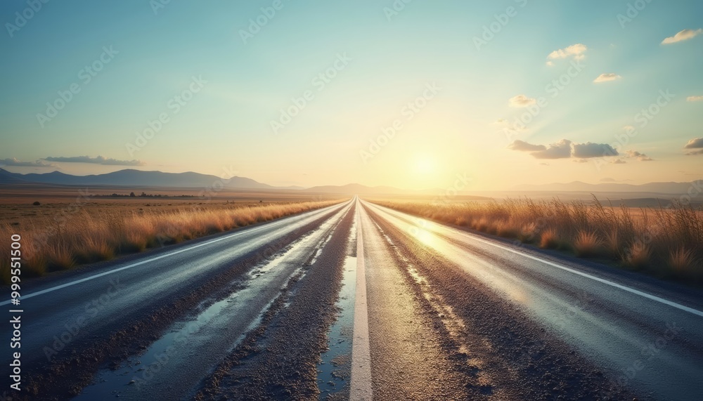 Fototapeta premium Endless road to the horizon