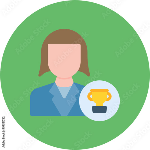 Recipient Female icon vector image. Can be used for Award Events.