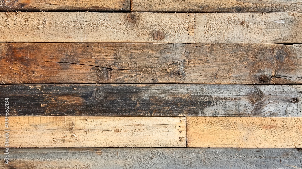 A rough texture of reclaimed wood planks, showcasing various tones and imperfections that add character and a vintage aesthetic, perfect for rustic designs A rough texture of reclaimed wood planks, showcasing various tones and imperfections that add character and a vintage aesthetic, perfect for rustic designs